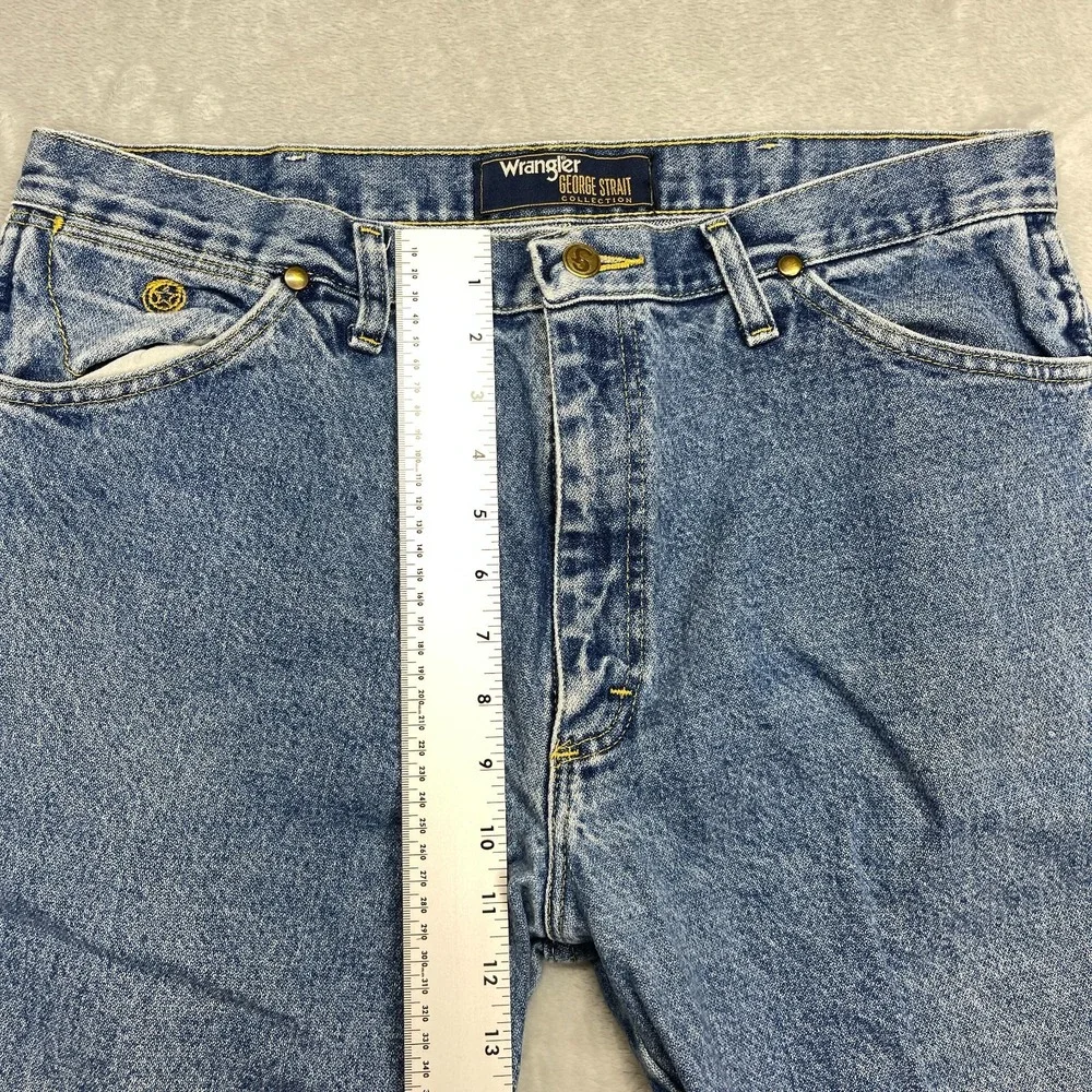 Wrangler Jeans Mens 36x32 Blue Denim Comfort George Strait Cowboy Straight Leg